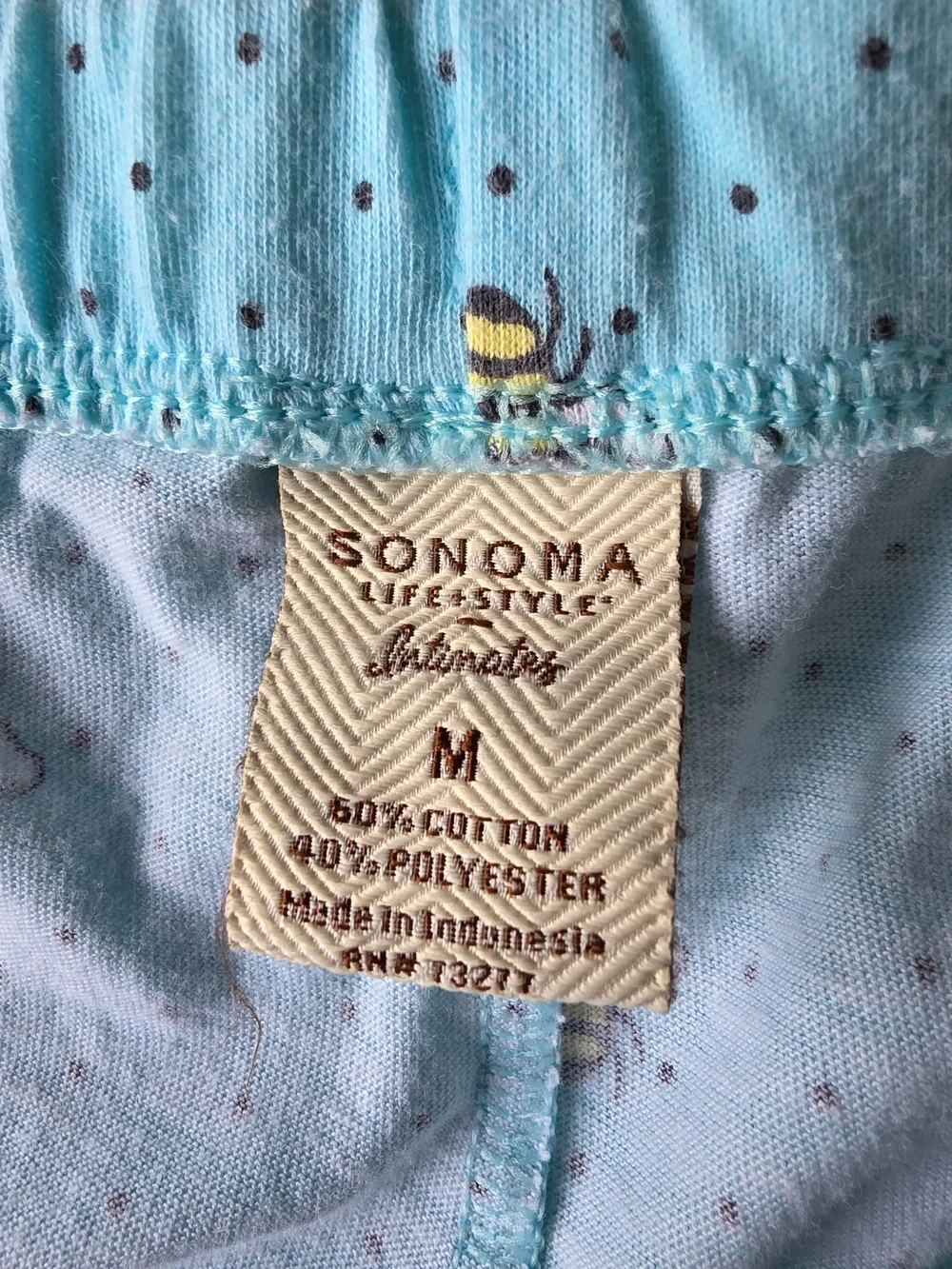Sonoma Women's Yellow Scoop Neck Top and Light Blue Bumblebee Pajama Set ~Medium - Picture 6 of 16